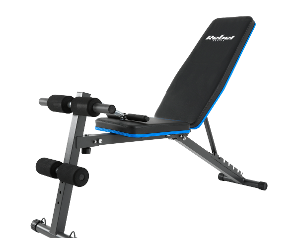 Ławka treningowa skośna z blokadą nóg i gumami Rebel Active