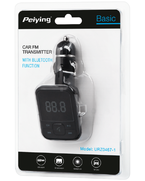 Transmiter FM Bluetooth z wyświetlaczem URZ0467-1