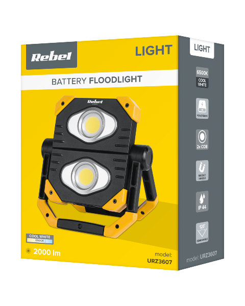 reflektor akumulatorowy LED 2 x COB z funkcją power bank - pudełko
