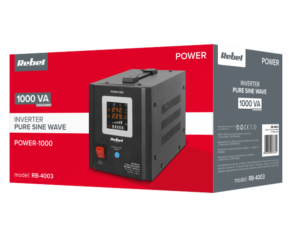 Zasilacz awaryjny 12V 230V 1000VA/700W Rebel Power 1000