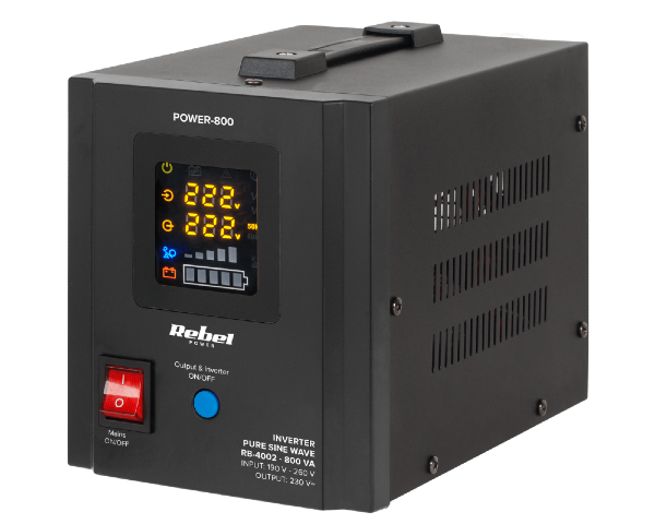 Zasilacz awaryjny 12V 230V 800VA/500W Rebel Power 800