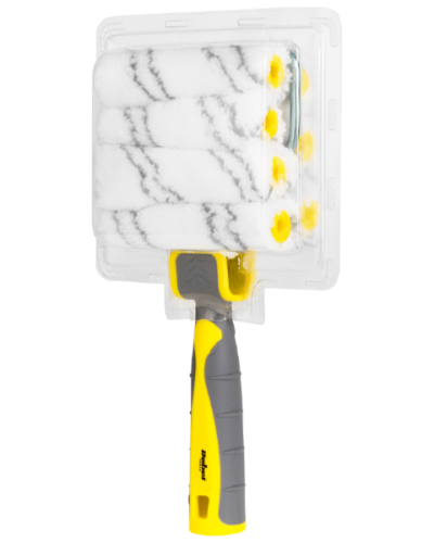 Zestaw 6 wałków malarskich z mikrofibry + rękojeść Rebel RB-1120