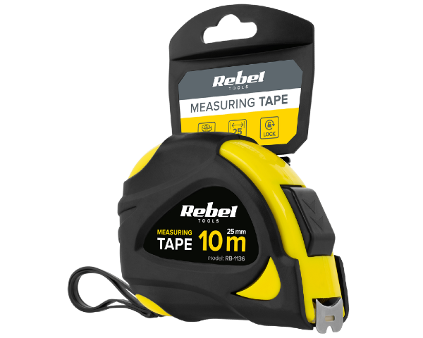Miarka zwijana stalowa 10m 25mm metrówka Rebel RB-1136 -3