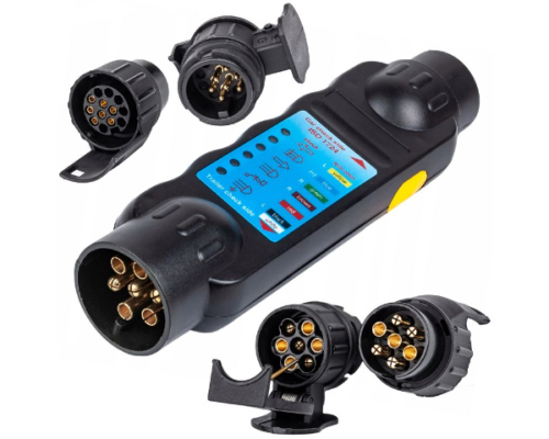 Tester gniazda wtyczki przyczepy +2 adaptery 13/7 i 7/13 KD10542