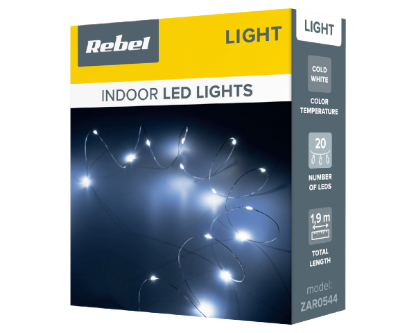 Lampki świąteczne 20 mini LED białe Rebel ZAR0544 - 4