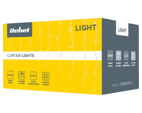 Kurtyna świetlna 330 lampek LED 5m Rebel ZAR0475-2 (5)