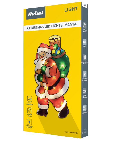 Świecący Mikołaj LED na okno ściane Rebel ZAR0543 - 3