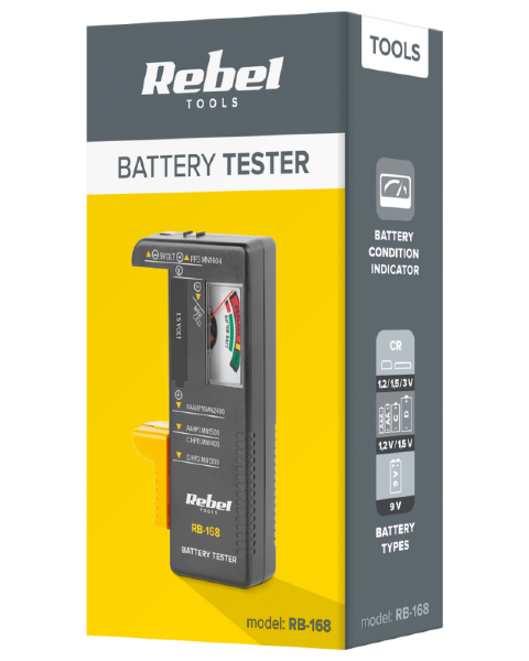 Tester baterii akumulatorków miernik Rebel MIE-RB-168-  3