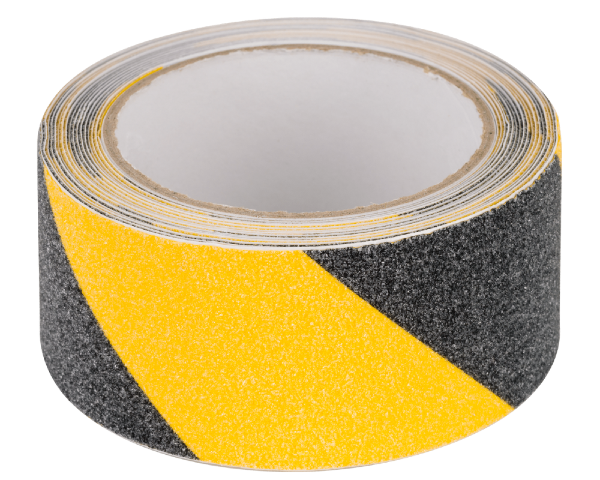 Rolka samoprzylepnej taśmy antypoślizgowej żółto-czarnej Stamats 50 mm x 5 m.
