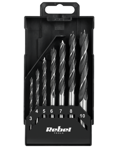 Wiertła do drewna 7szt. zestaw Rebel RB-1123