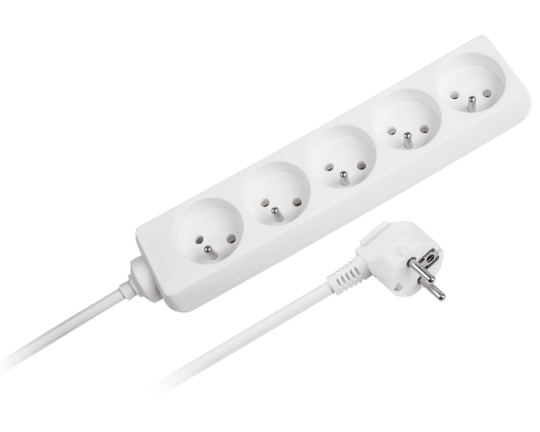 Przedłużacz listwa zasilająca 5 gniazd 3m biała Rebel URZ3054-3B