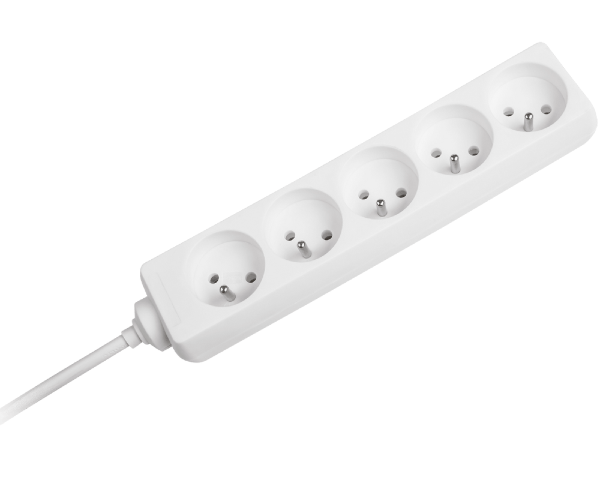 Przedłużacz listwa zasilająca 5 gniazd 3m biała Rebel URZ3054-3B - 2