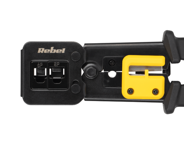 Zaciskarka wtyków przelotowych RJ45, RJ12, RJ11 Rebel RB-1007