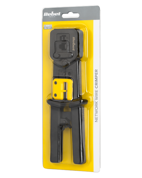 Zaciskarka wtyków przelotowych RJ45, RJ12, RJ11 Rebel RB-1007