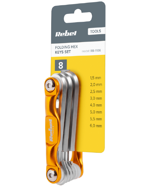 Klucze imbusowe ampulowe hex 8szt zestaw Rebel RB-1106 - 3