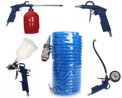 Zestaw pneumatyczny 5 elementow waz 5 m + pistolety KD410