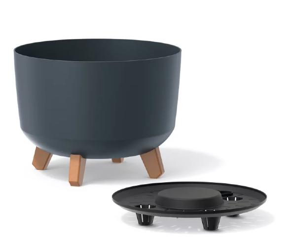 Doniczka-okragla-antracyt-5-l-Gracia-wkladka-drenazowa-prezentacja