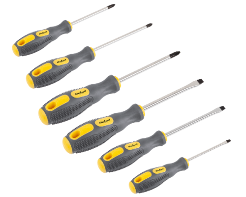 Zestaw śrubokrętów 6szt płaskie krzyżowe Rebel RB-1108