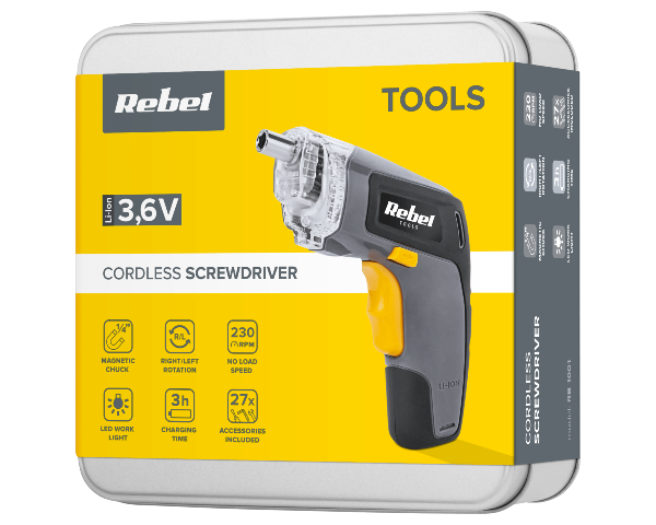 Wkrętarka akumulatorowa 3.6V 1300mA Rebel Tools RB-1001