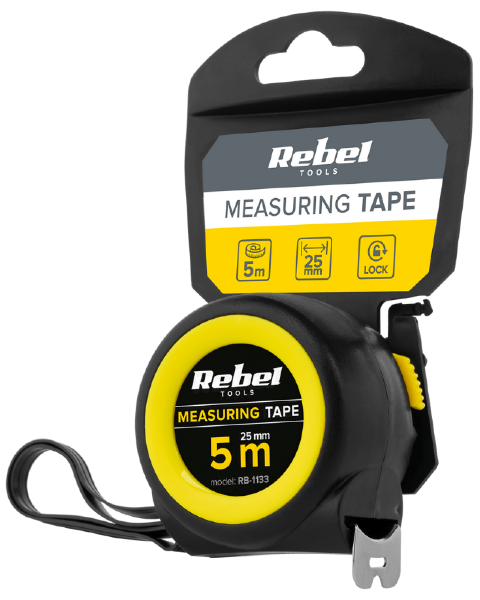 Miara zwijana stalowa 5m 25mm metrówka Rebel RB-1133 - 3