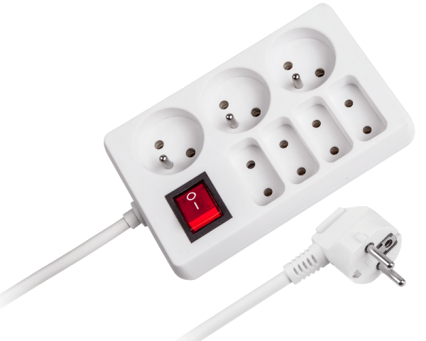 Przedłużacz elektryczny listwa 7 gniazd 3m włącznik Rebel URZ3053-3B
