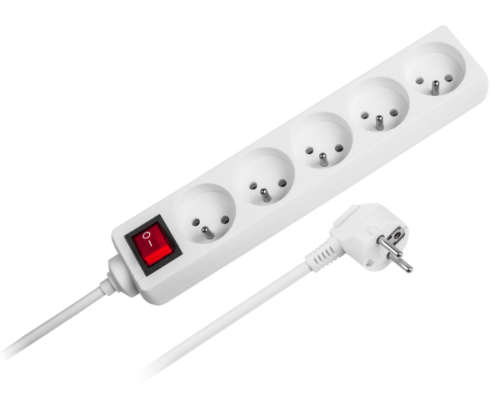 Przedłużacz listwa zasilająca 5 gniazd 3m włącznik Rebel URZ3032-3B