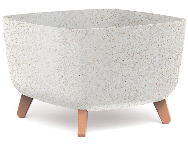 Biała kwadratowa doniczka Prosperplast Gracia Eco Wood.