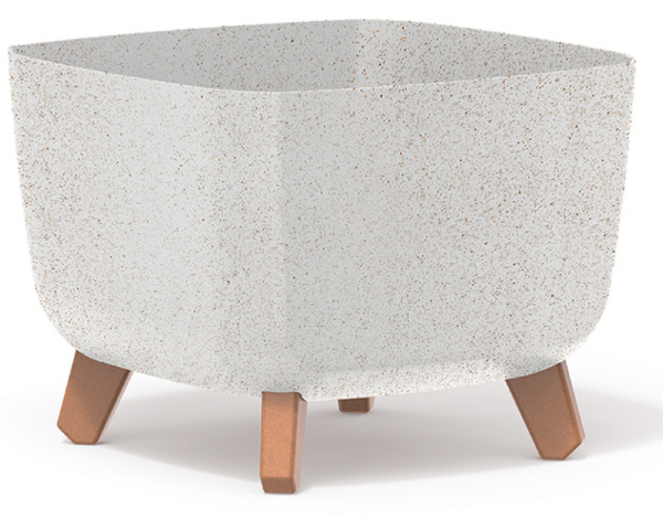 Doniczka kwadratowa 29x29 cm kolor bialy Gracia Square Eco Wood