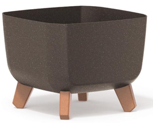 Doniczka kwadratowa 24 x 24 cm kolor kawowy Gracia Square Eco Wood