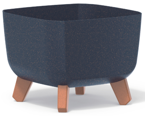 Donica kwadratowa 24 x 24 cm kolor antracytowy Gracia Square Eco Wood