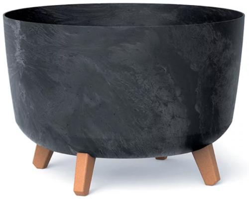 Donica okragla na nozkach kolor antracytowy 21,5 l Gracia Beton Effect