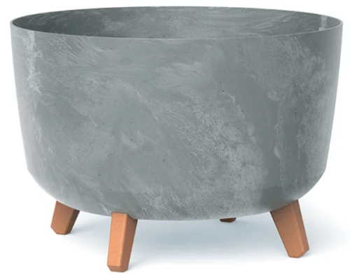 Donica okragla na nozkach kolor szary 21,5 l Gracia Beton Effect