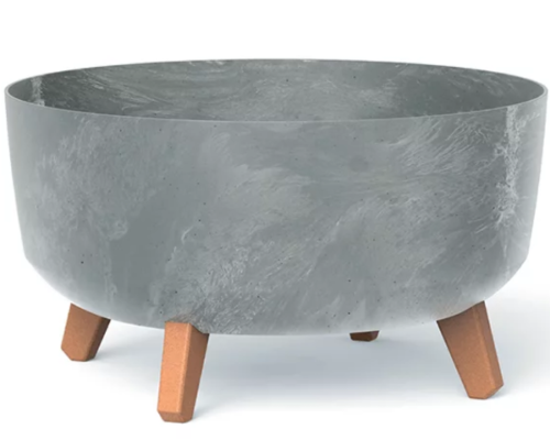 Donica okragla na nozkach kolor szary 14,3 l Gracia Low Beton Effect
