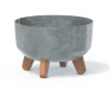 doniczka na nozkach szara 3,8 l gracia low beton effect
