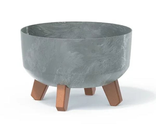 doniczka na nozkach szara 3,8 l gracia low beton effect