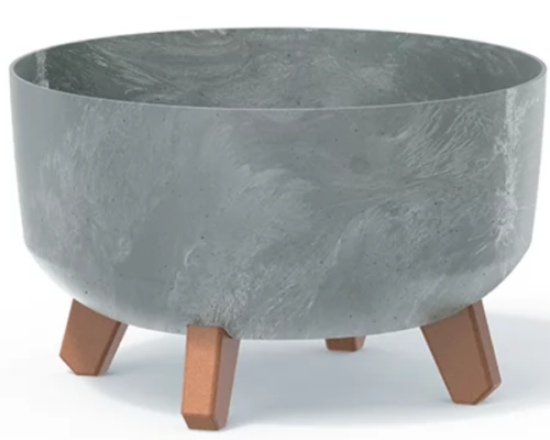 Donica okragla na nozkach kolor szary 28,5 cm Gracia Low Beton Effect