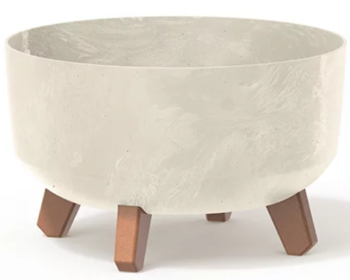 Donica okragla na nozkach kolor kremowy 28,5 cm Gracia Low Beton Effect
