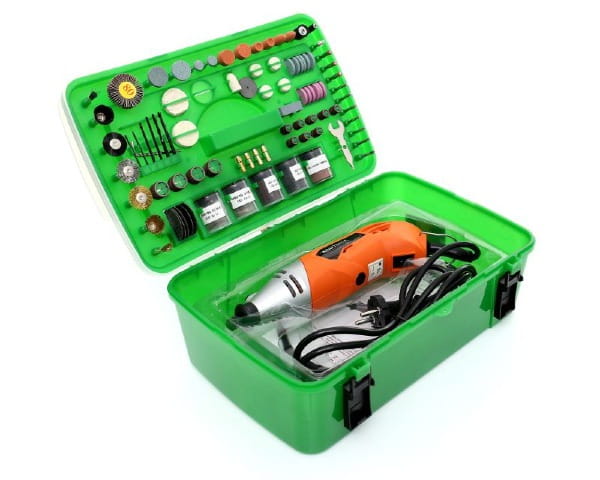 Mini szlifierka 170W zestaw 218 elementow KD10281 pudelko