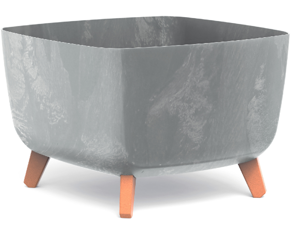 Doniczka z wkladem 39 x 39 cm kolor szary Gracia Square Beton Effect