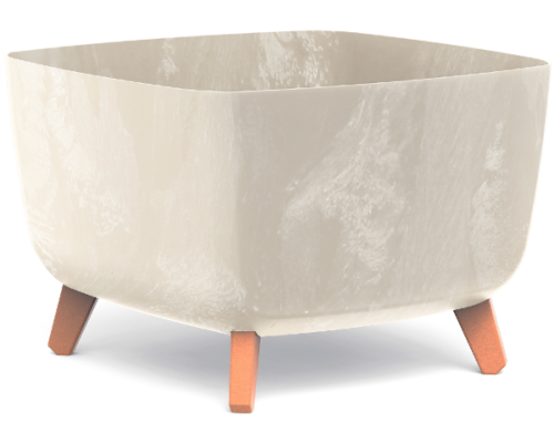 Doniczka z wkladem 39 x 39 cm kolor szary Gracia Square Beton Effect