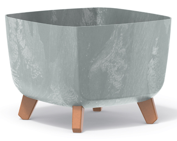 Doniczka z wkladem 29 x 29 cm kolor szary Gracia Square Beton Effect