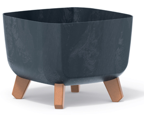 Doniczka z wkladem 24 x 24 cm kolor antracyt Gracia Square Beton Effect