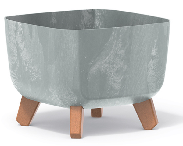 Doniczka z wkladem 24 x 24 cm kolor szary Gracia Square Beton Effect