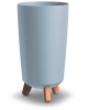 Doniczka wysoka na nozkach 37 cm kolor szary Gracia Tubus Slim
