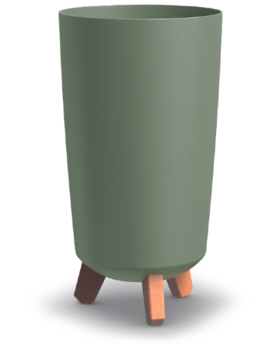 Doniczka wysoka na nozkach 37 cm kolor zielony Gracia Tubus Slim