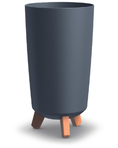 Doniczka wysoka na nozkach 37 cm kolor antracytowy Gracia Tubus Slim