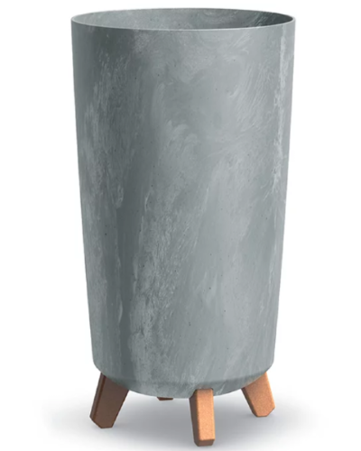 Donica na nozkach wysoka 44,5 cm kolor szary Gracia Tubus Slim Beton Effect