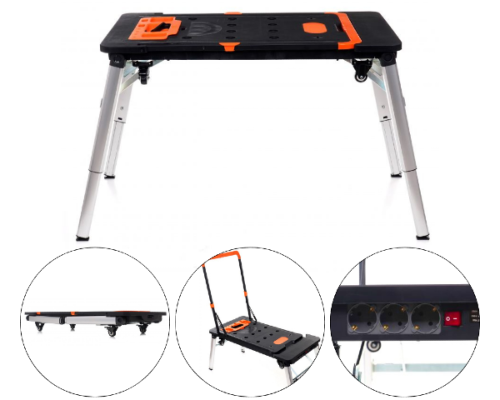 Stol warsztatowy roboczy 7w1 kobylka platforma transportowa