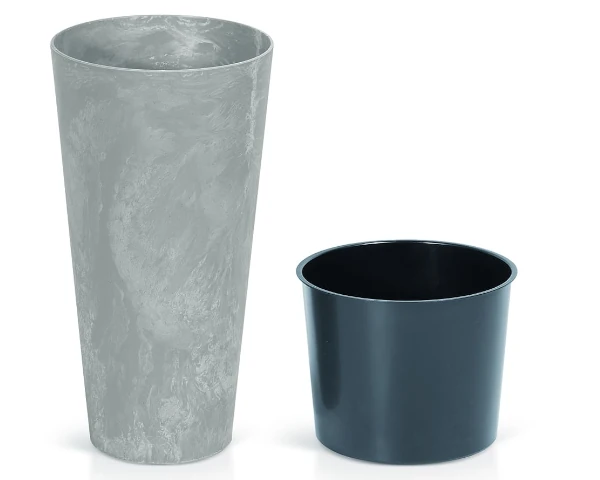 prosperplast tubus slim beton effect doniczka okragla prezentacja wkladu