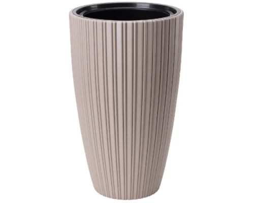 donica wysoka bezowa 48 cm form plastic mika slim